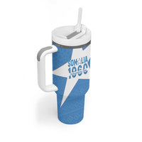 Personalized Somalia 1960 Independence Day Tumbler With Handle Coat Of Arms Islamic Mix African Pattern
