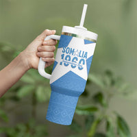Personalized Somalia 1960 Independence Day Tumbler With Handle Coat Of Arms Islamic Mix African Pattern