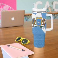 Personalized Somalia 1960 Independence Day Tumbler With Handle Coat Of Arms Islamic Mix African Pattern