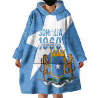 Personalized Somalia 1960 Independence Day Wearable Blanket Hoodie Coat Of Arms Islamic Mix African Pattern