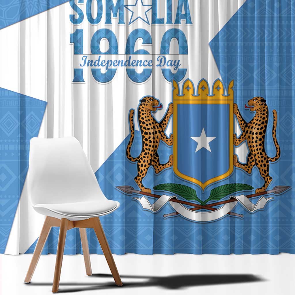 Personalized Somalia 1960 Independence Day Window Curtain Coat Of Arms Islamic Mix African Pattern