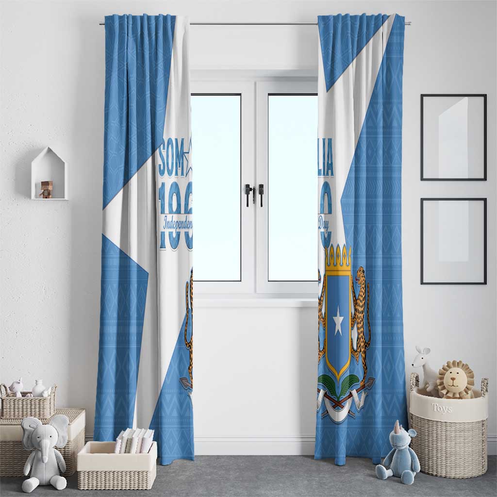 Personalized Somalia 1960 Independence Day Window Curtain Coat Of Arms Islamic Mix African Pattern