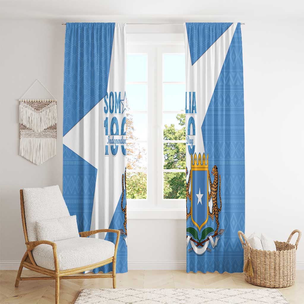 Personalized Somalia 1960 Independence Day Window Curtain Coat Of Arms Islamic Mix African Pattern