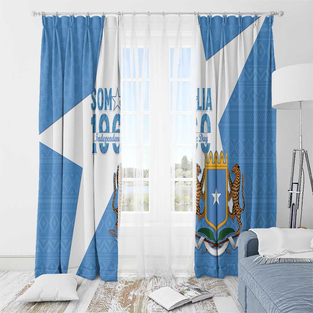 Personalized Somalia 1960 Independence Day Window Curtain Coat Of Arms Islamic Mix African Pattern