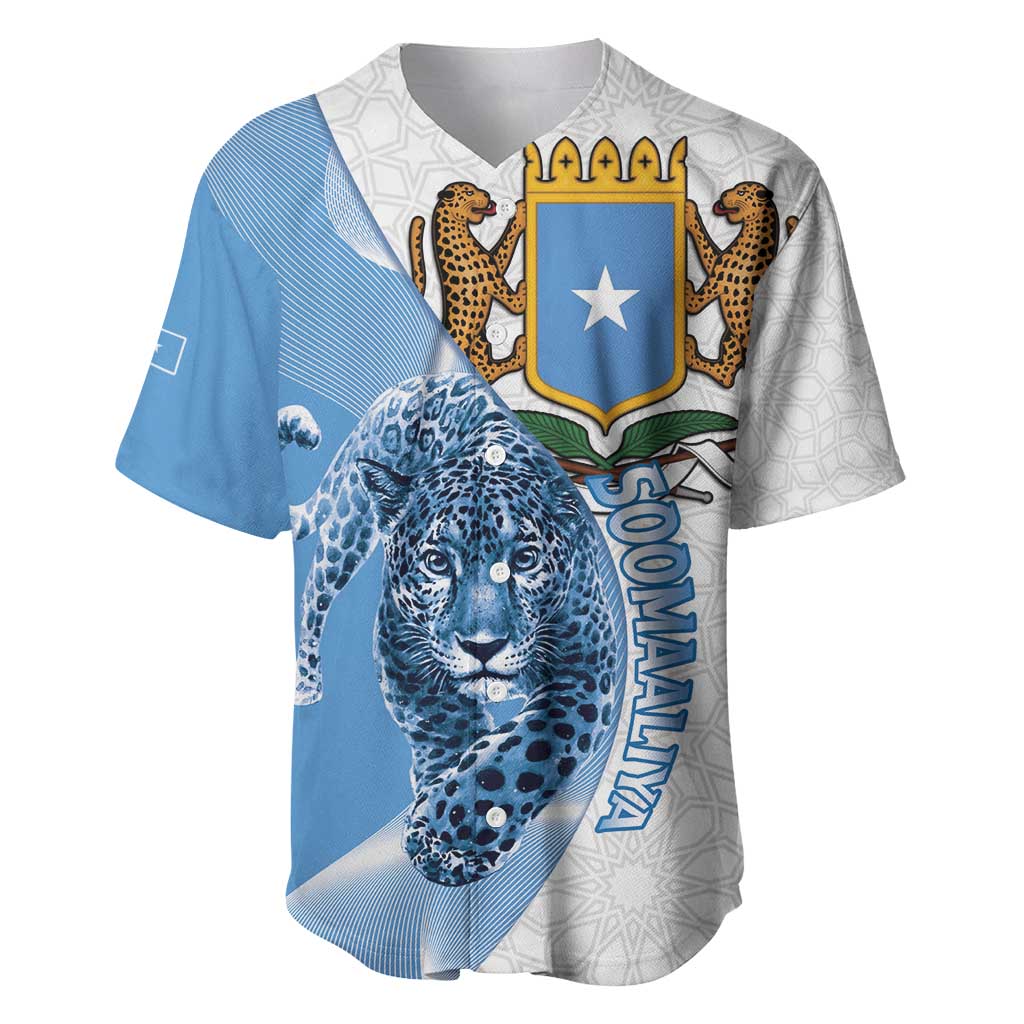 Somali Leopard Baseball Jersey Coat Of Arms Islamic Pattern