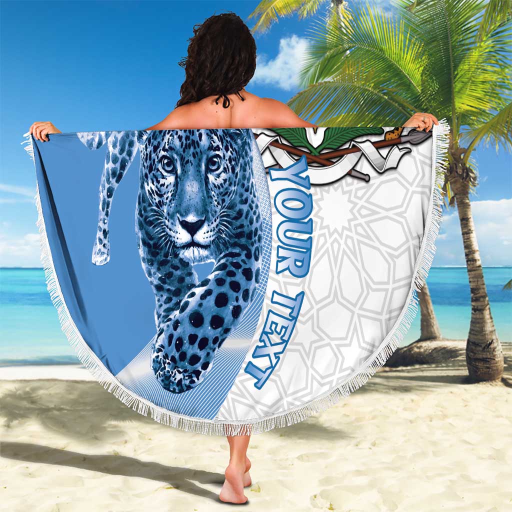 Somali Leopard Beach Blanket Coat Of Arms Islamic Pattern