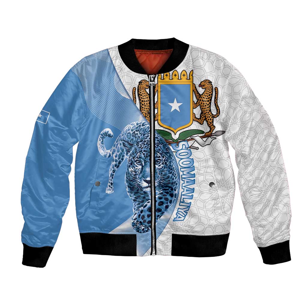 Somali Leopard Bomber Jacket Coat Of Arms Islamic Pattern