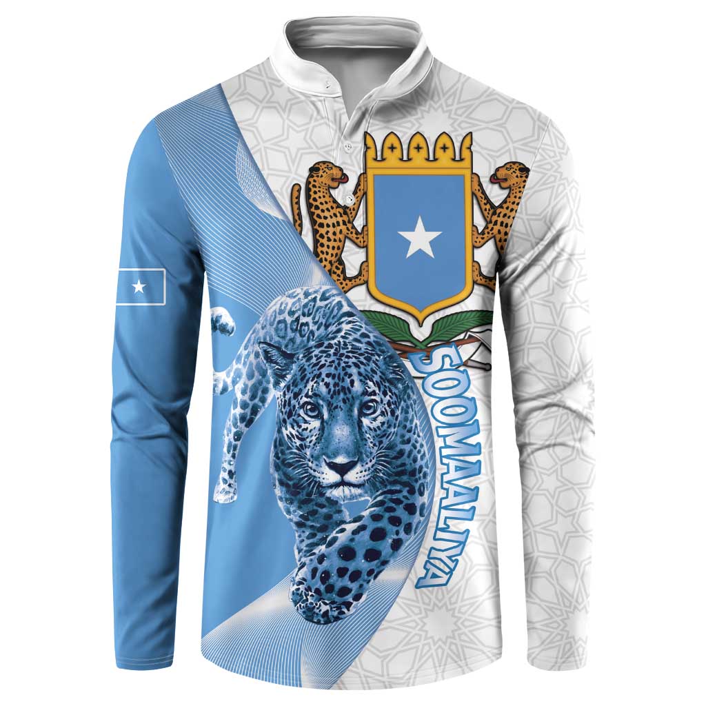 Somali Leopard Button Sweatshirt Coat Of Arms Islamic Pattern