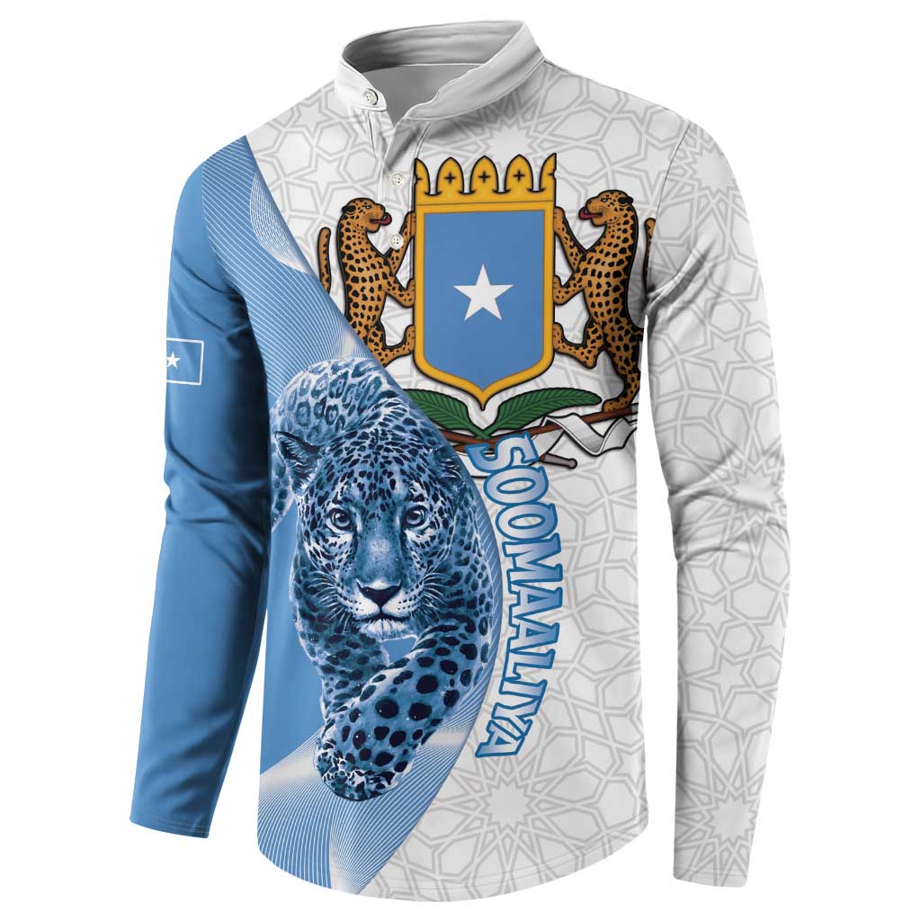 Somali Leopard Button Sweatshirt Coat Of Arms Islamic Pattern