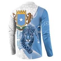 Somali Leopard Button Sweatshirt Coat Of Arms Islamic Pattern