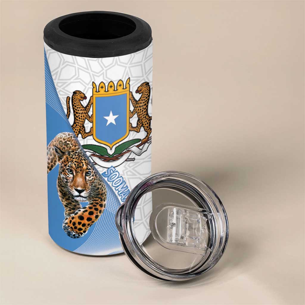 Somali Leopard 4 in 1 Can Cooler Tumbler Coat Of Arms Islamic Pattern