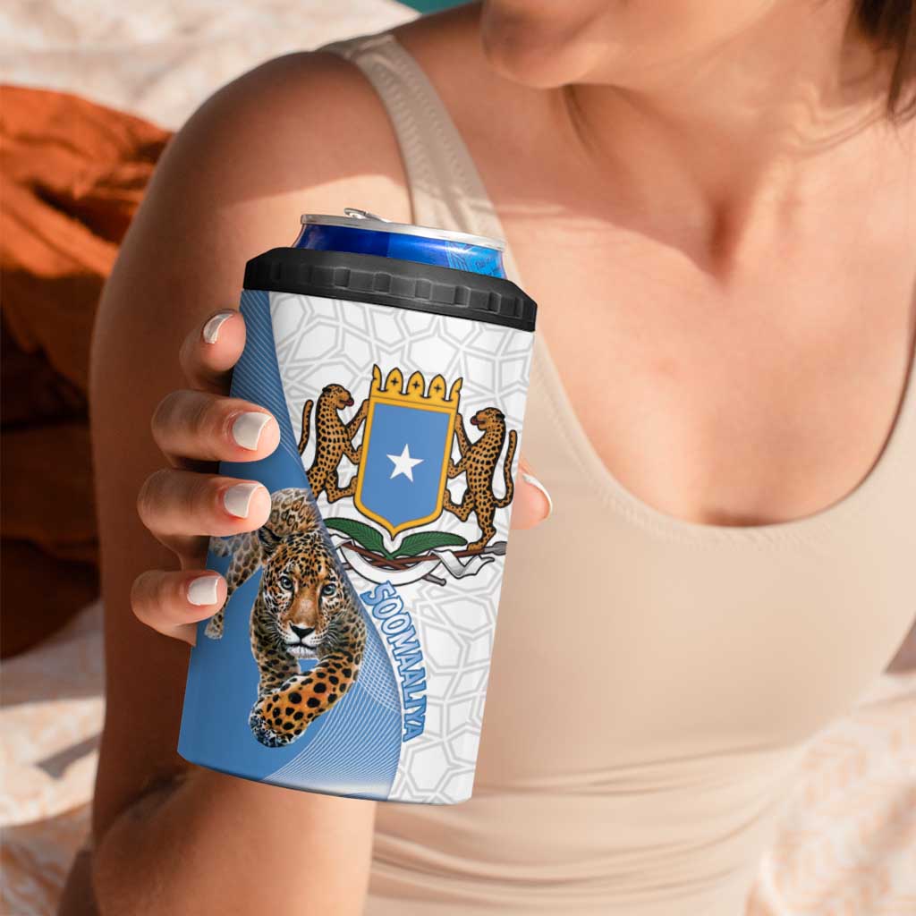 Somali Leopard 4 in 1 Can Cooler Tumbler Coat Of Arms Islamic Pattern