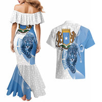 Somali Leopard Couples Matching Mermaid Dress and Hawaiian Shirt Coat Of Arms Islamic Pattern