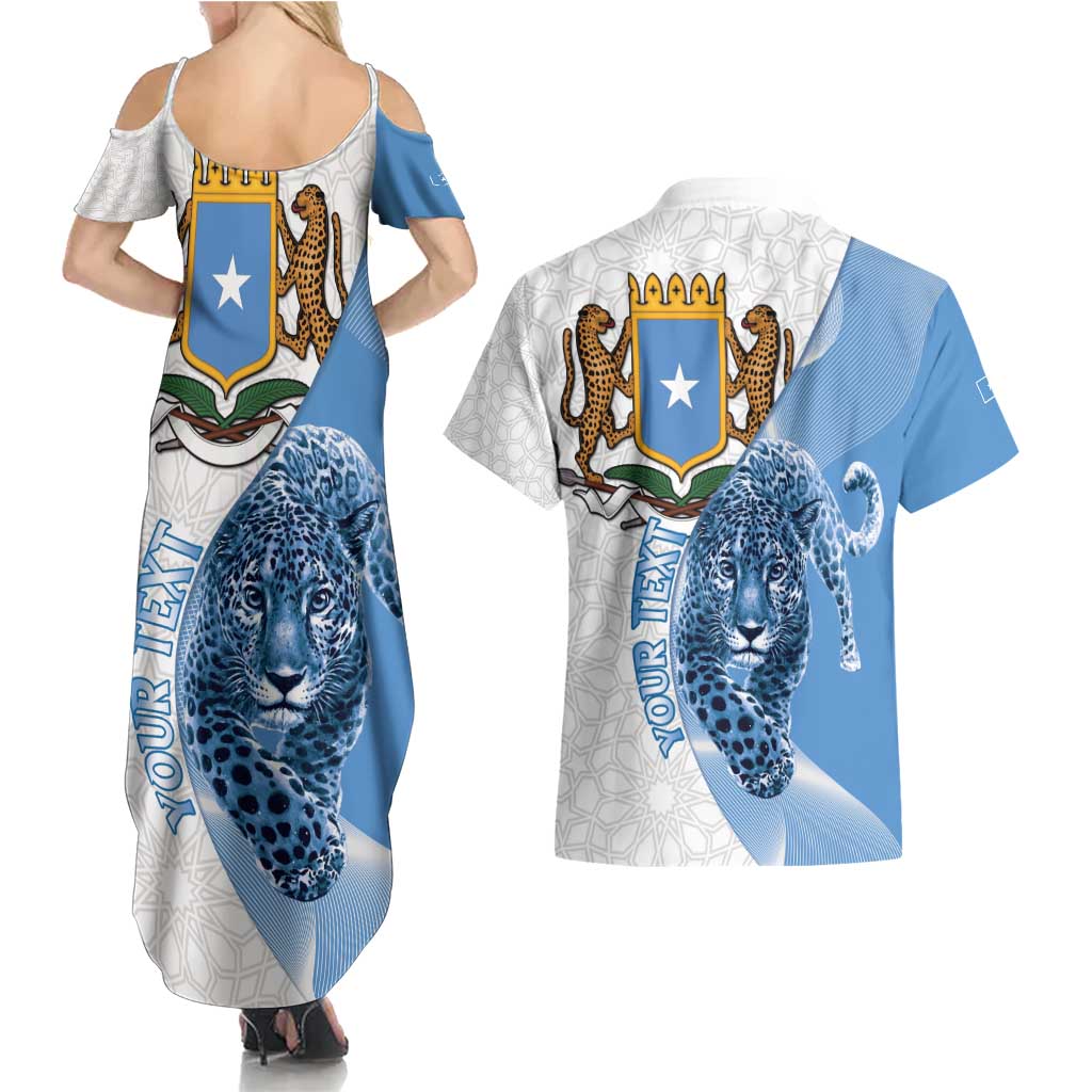 Somali Leopard Couples Matching Summer Maxi Dress and Hawaiian Shirt Coat Of Arms Islamic Pattern