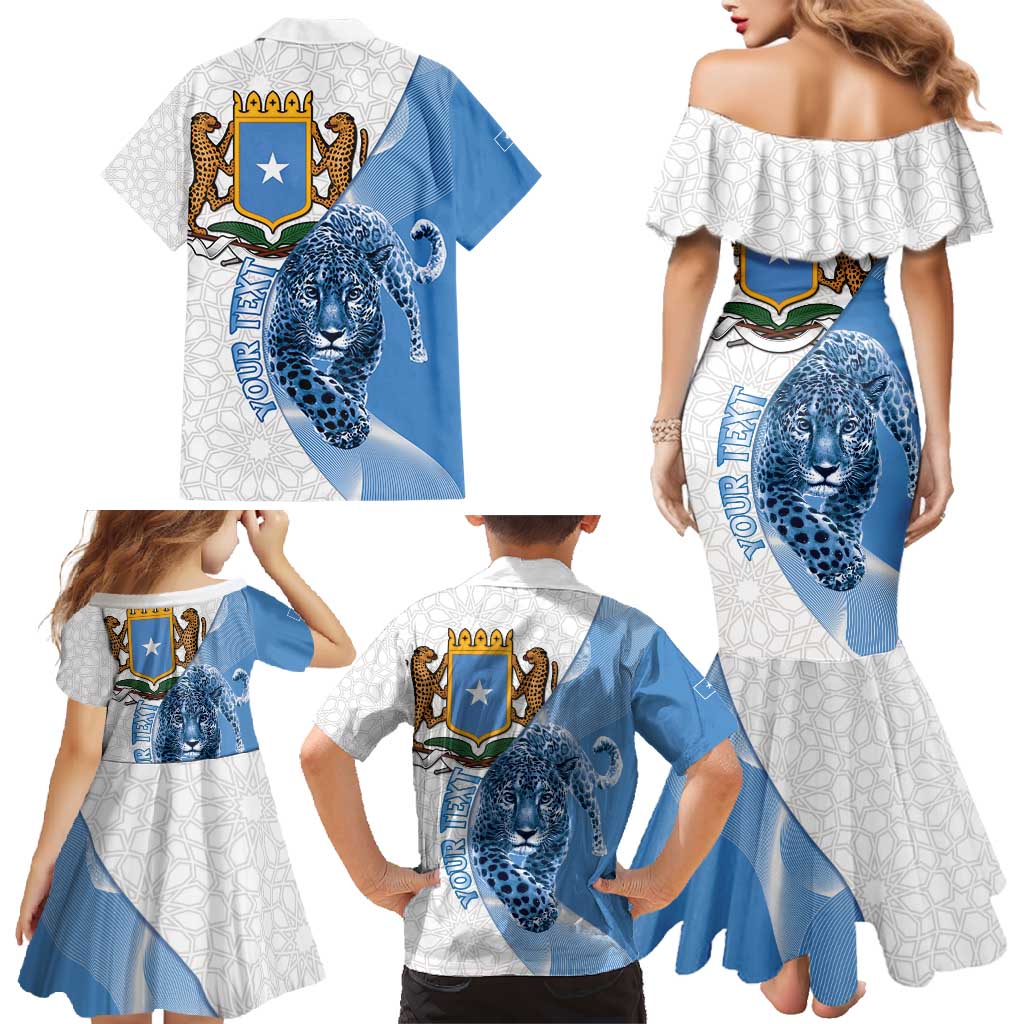 Somali Leopard Family Matching Mermaid Dress and Hawaiian Shirt Coat Of Arms Islamic Pattern