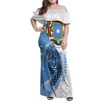 Somali Leopard Family Matching Off Shoulder Maxi Dress and Hawaiian Shirt Coat Of Arms Islamic Pattern