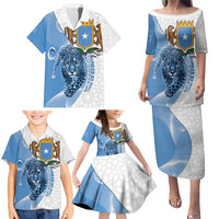 Somali Leopard Family Matching Puletasi and Hawaiian Shirt Coat Of Arms Islamic Pattern
