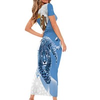 Somali Leopard Family Matching Short Sleeve Bodycon Dress and Hawaiian Shirt Coat Of Arms Islamic Pattern