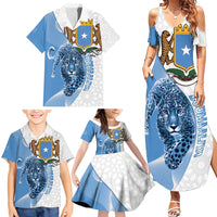 Somali Leopard Family Matching Summer Maxi Dress and Hawaiian Shirt Coat Of Arms Islamic Pattern