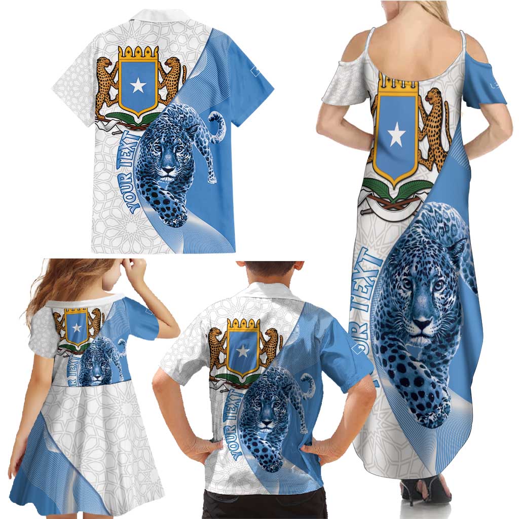 Somali Leopard Family Matching Summer Maxi Dress and Hawaiian Shirt Coat Of Arms Islamic Pattern
