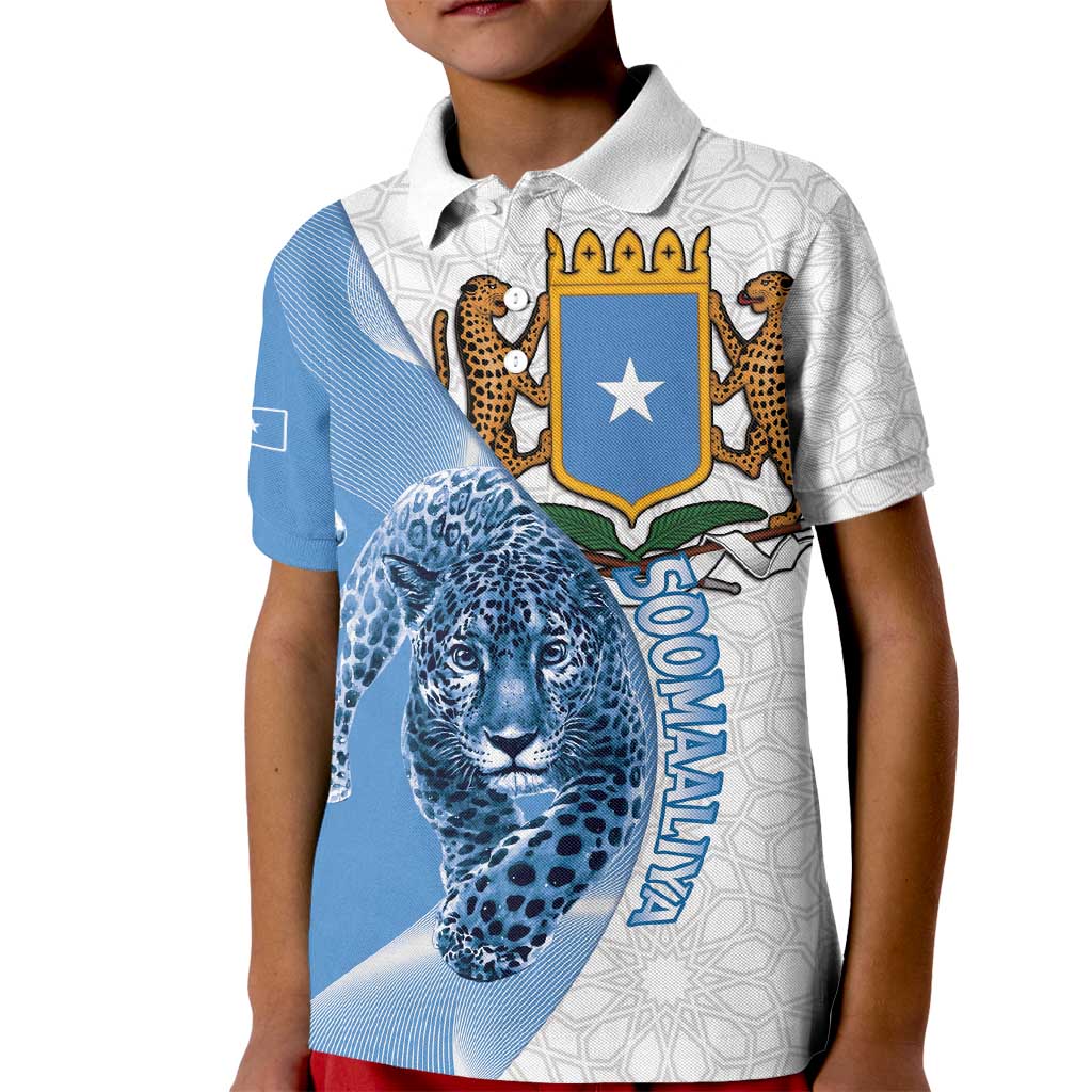 Somali Leopard Kid Polo Shirt Coat Of Arms Islamic Pattern