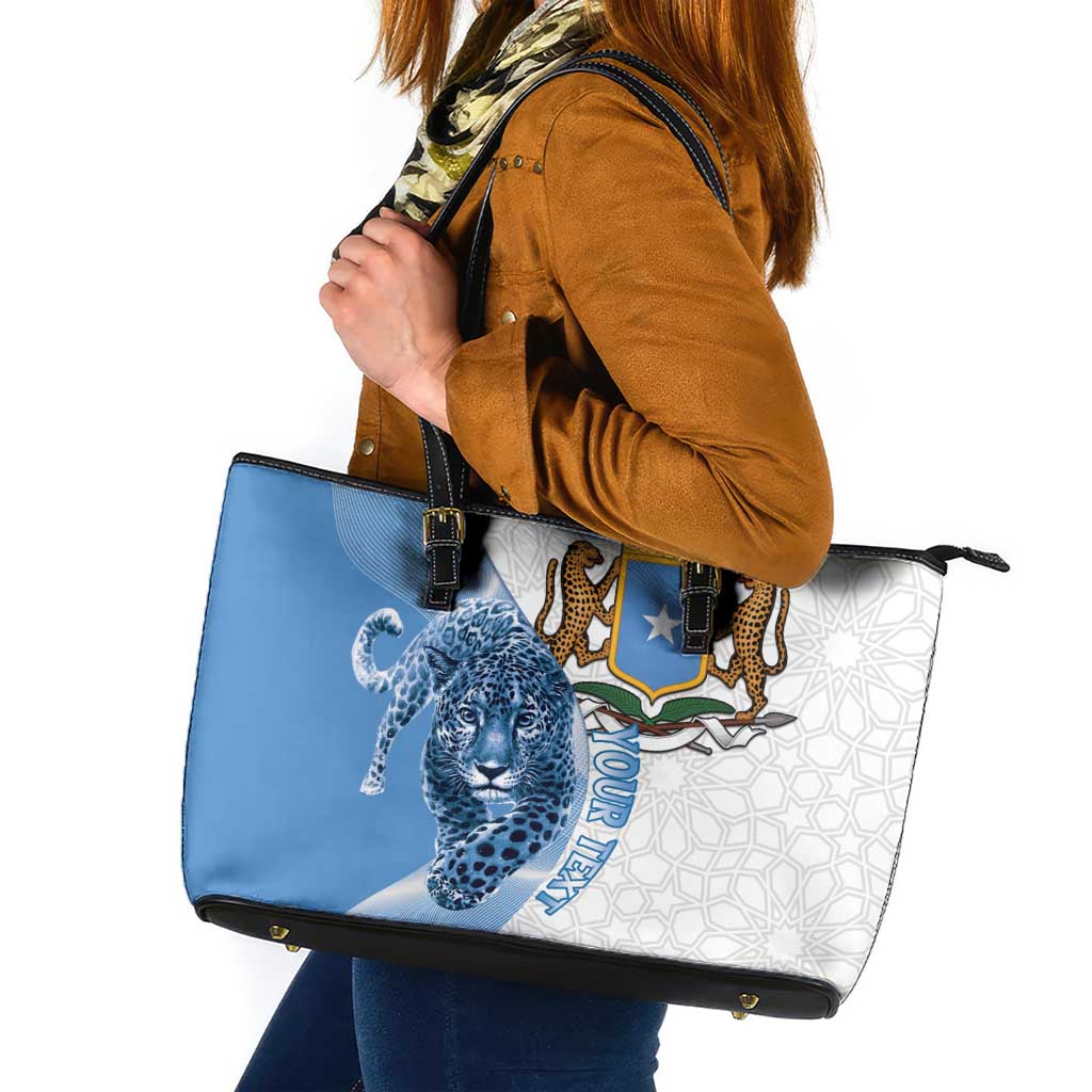 Somali Leopard Leather Tote Bag Coat Of Arms Islamic Pattern