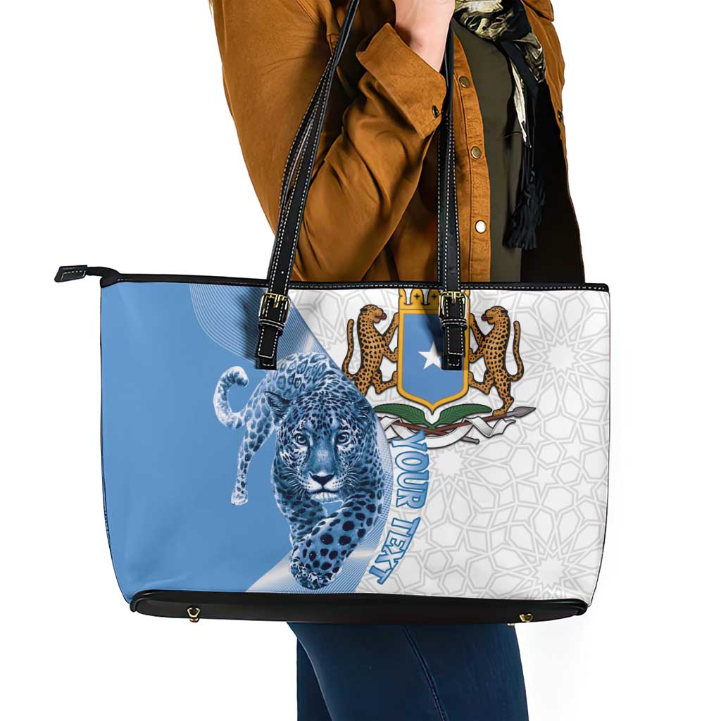 Somali Leopard Leather Tote Bag Coat Of Arms Islamic Pattern