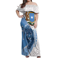 Somali Leopard Off Shoulder Maxi Dress Coat Of Arms Islamic Pattern