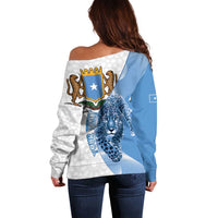 Somali Leopard Off Shoulder Sweater Coat Of Arms Islamic Pattern