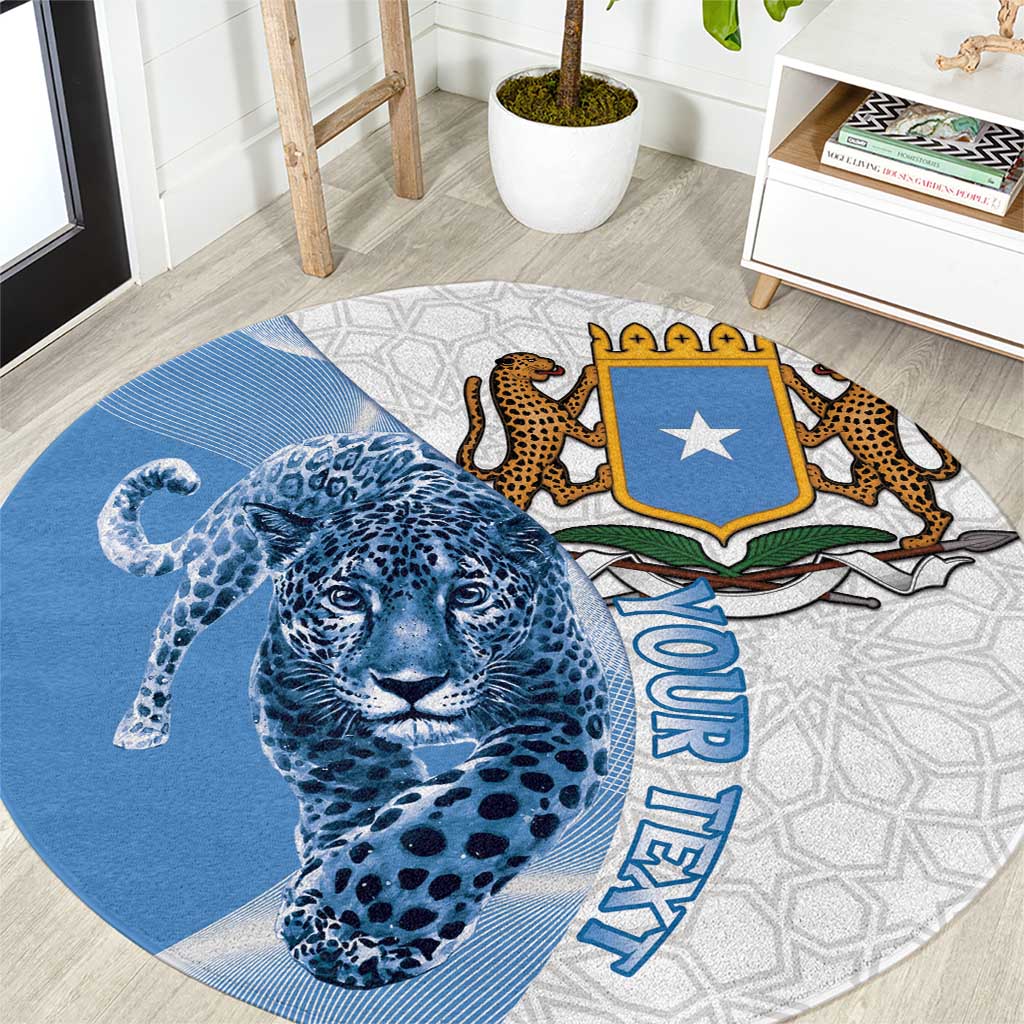 Somali Leopard Round Carpet Coat Of Arms Islamic Pattern