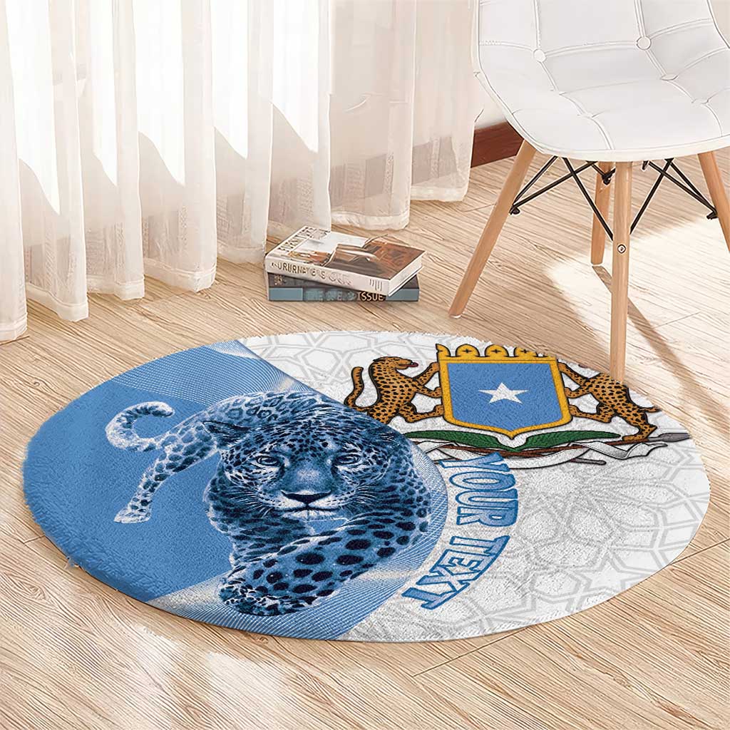 Somali Leopard Round Carpet Coat Of Arms Islamic Pattern