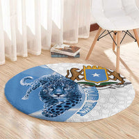 Somali Leopard Round Carpet Coat Of Arms Islamic Pattern