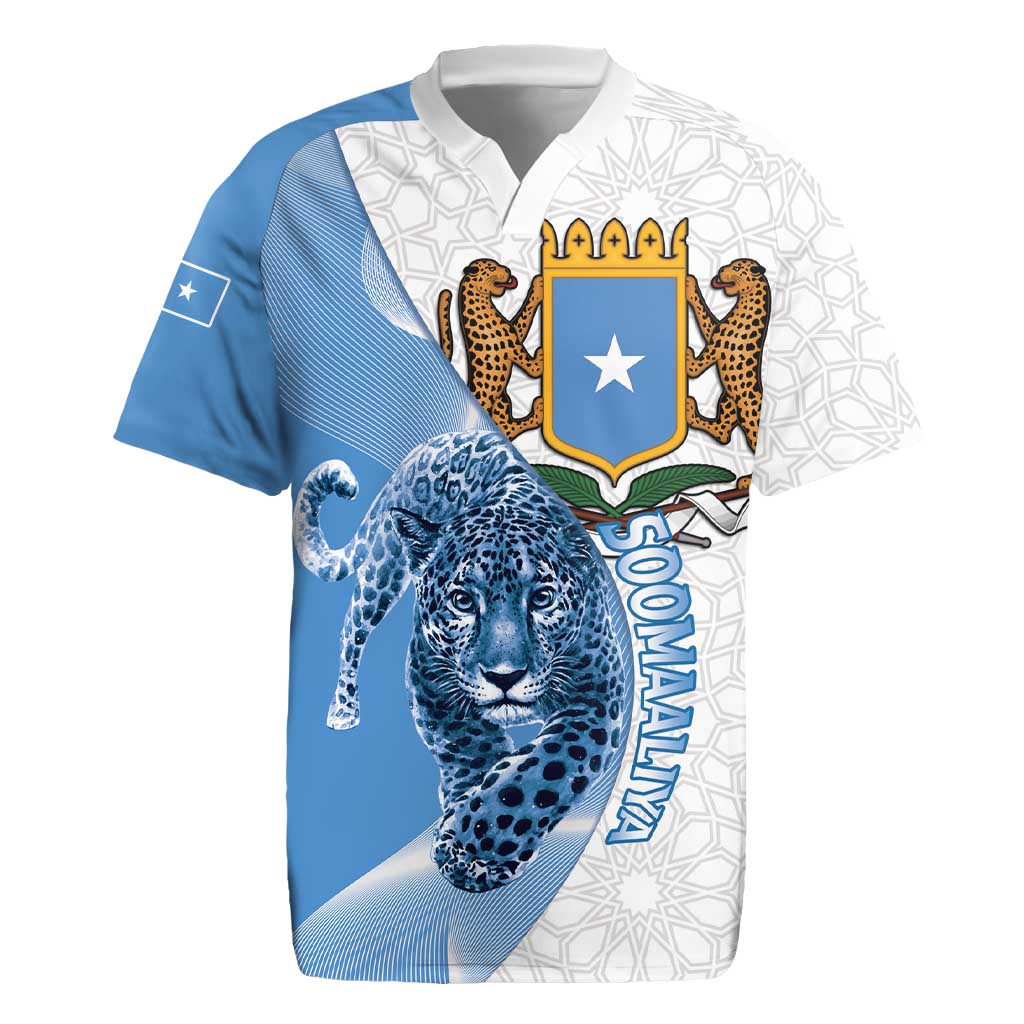 Somali Leopard Rugby Jersey Coat Of Arms Islamic Pattern