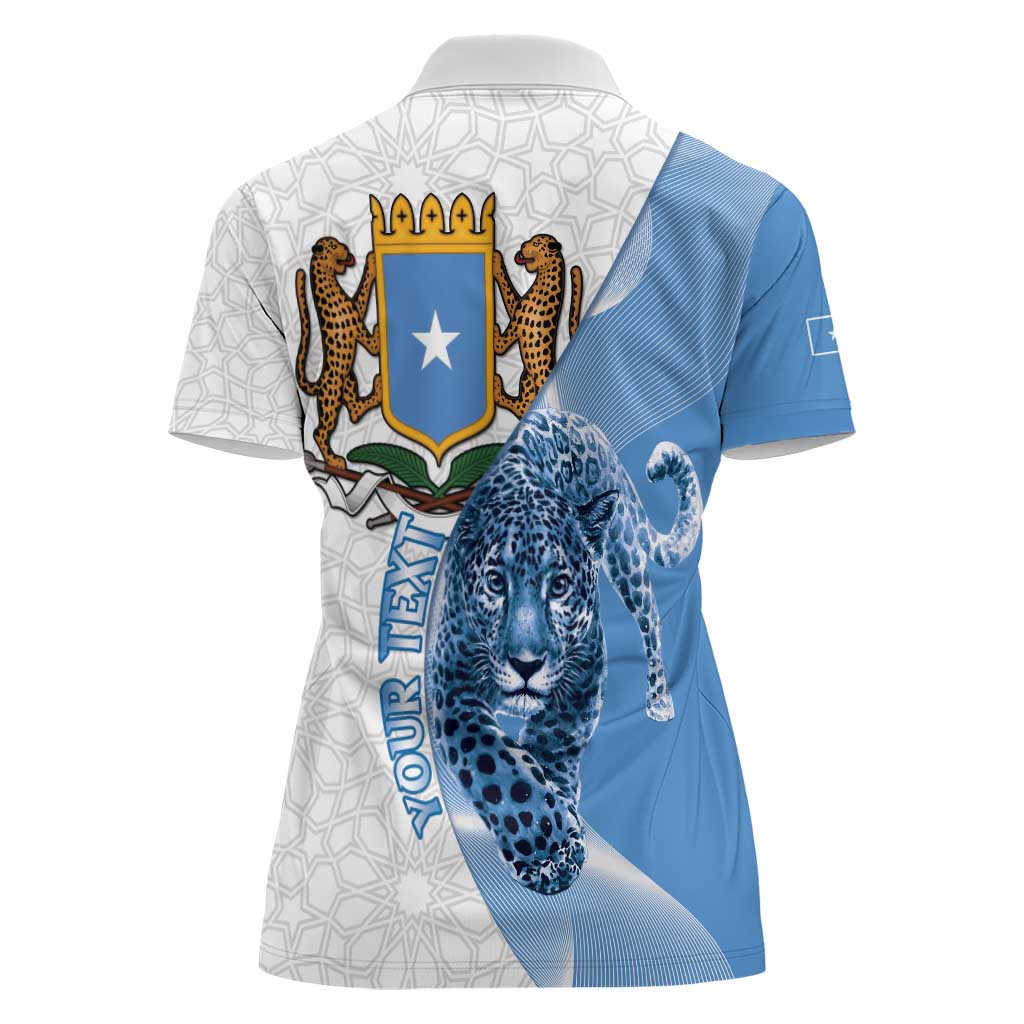Somali Leopard Women Polo Shirt Coat Of Arms Islamic Pattern