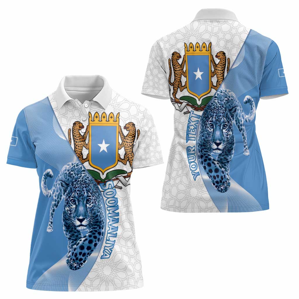 Somali Leopard Women Polo Shirt Coat Of Arms Islamic Pattern