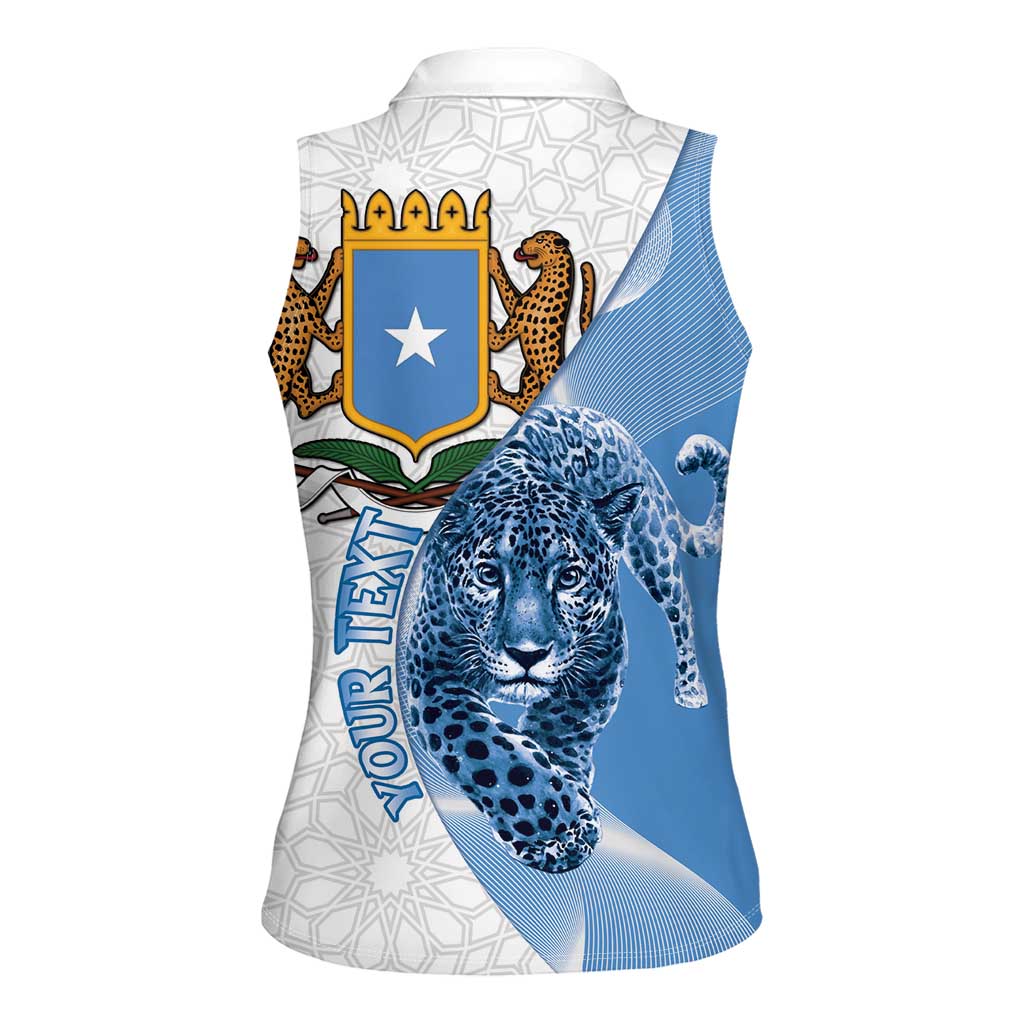 Somali Leopard Women Sleeveless Polo Shirt Coat Of Arms Islamic Pattern