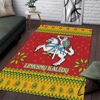 Lithuania Christmas Area Rug Coat Of Arms Linksmu Kaledu - Wonder Print Shop
