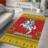 Lithuania Christmas Area Rug Coat Of Arms Linksmu Kaledu - Wonder Print Shop