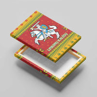 Lithuania Christmas Canvas Wall Art Coat Of Arms Linksmu Kaledu - Wonder Print Shop