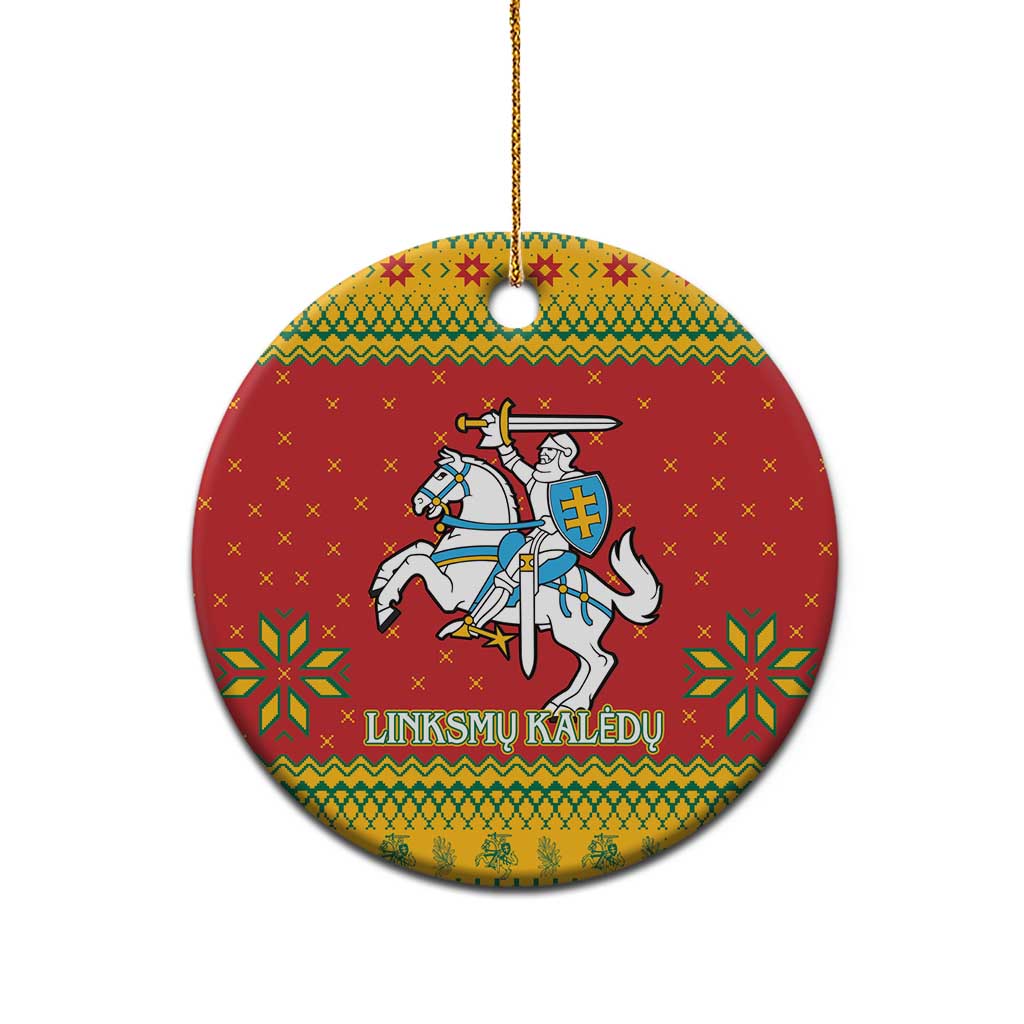 Lithuania Christmas Ceramic Ornament Coat Of Arms Linksmu Kaledu - Wonder Print Shop
