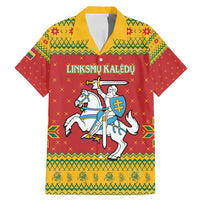 Lithuania Christmas Family Matching Mermaid Dress and Hawaiian Shirt Coat Of Arms Linksmu Kaledu - Wonder Print Shop