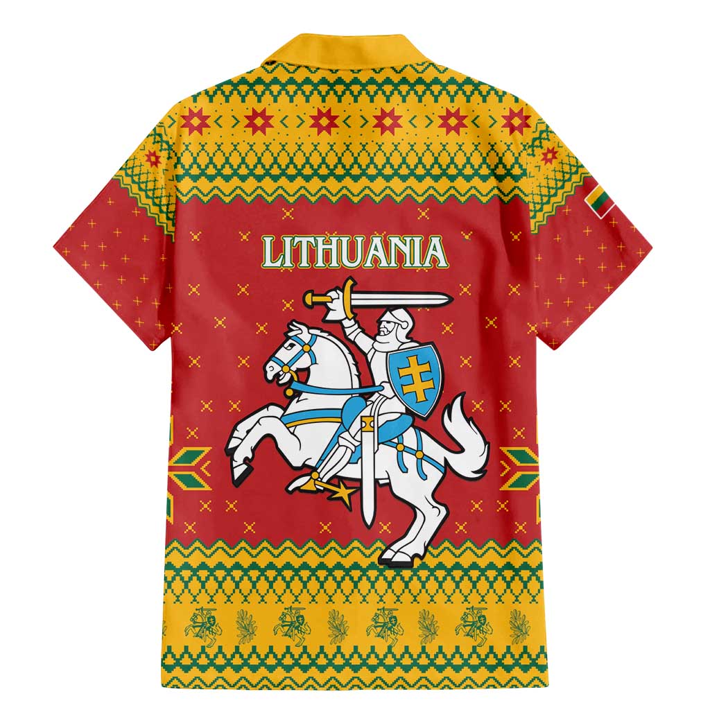 Lithuania Christmas Family Matching Mermaid Dress and Hawaiian Shirt Coat Of Arms Linksmu Kaledu - Wonder Print Shop