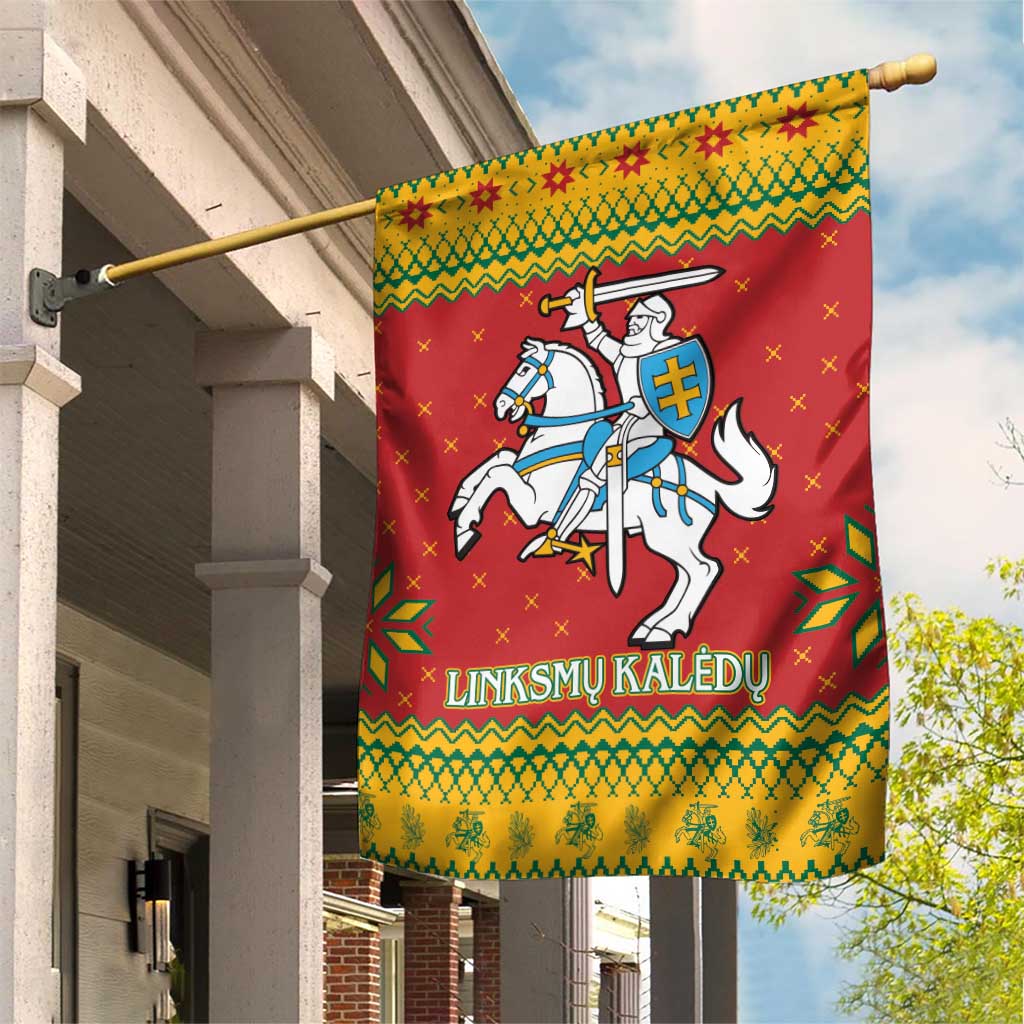 Lithuania Christmas Garden Flag Coat Of Arms Linksmu Kaledu - Wonder Print Shop