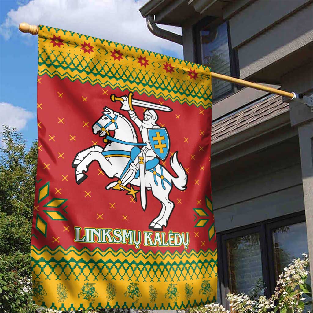 Lithuania Christmas Garden Flag Coat Of Arms Linksmu Kaledu - Wonder Print Shop