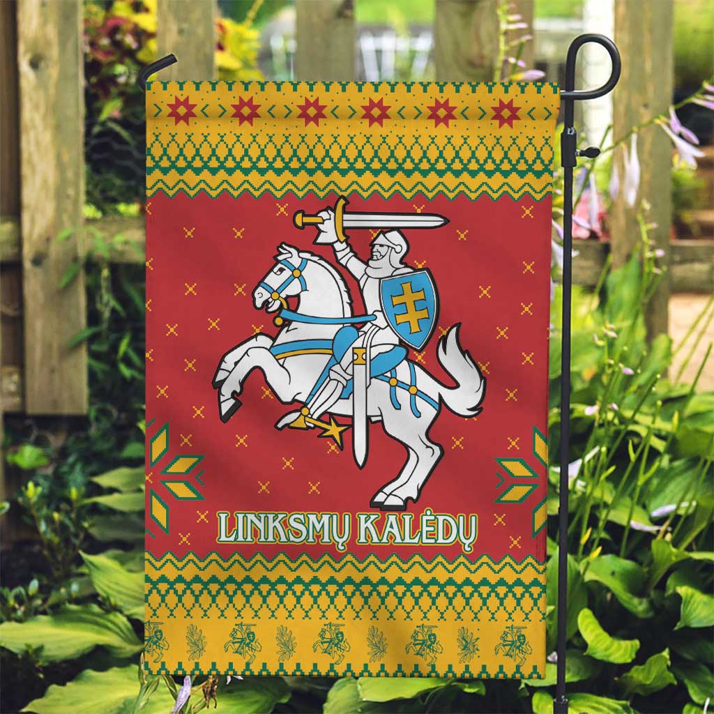 Lithuania Christmas Garden Flag Coat Of Arms Linksmu Kaledu - Wonder Print Shop