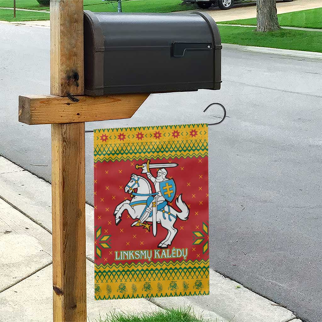 Lithuania Christmas Garden Flag Coat Of Arms Linksmu Kaledu - Wonder Print Shop
