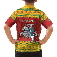 Lithuania Christmas Hawaiian Shirt Coat Of Arms Linksmu Kaledu - Wonder Print Shop