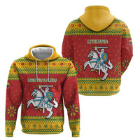 Lithuania Christmas Hoodie Coat Of Arms Linksmu Kaledu - Wonder Print Shop