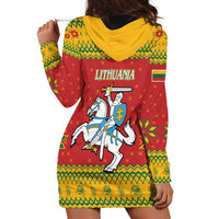 Lithuania Christmas Hoodie Dress Coat Of Arms Linksmu Kaledu - Wonder Print Shop