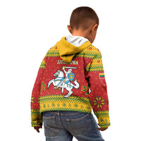 Lithuania Christmas Kid Hoodie Coat Of Arms Linksmu Kaledu - Wonder Print Shop